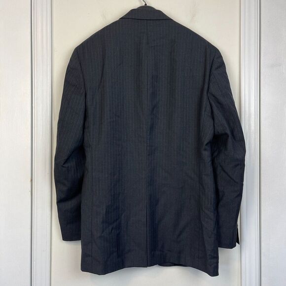 Ralph Lauren 38R 100% Wool Blazer Sportcoat Suit Jacket Charcoal Black Pinstripe - Picture 3 of 10
